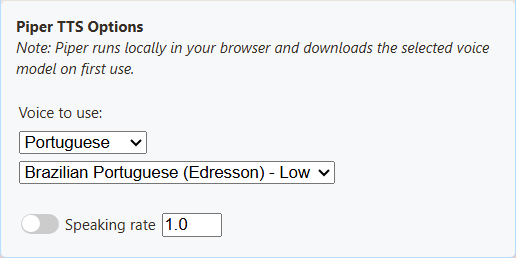 Actual SSN Piper provider settings