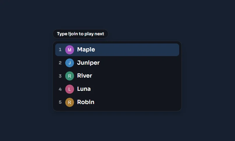 Waitlist overlay with sample messages