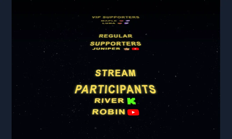 End Credits overlay with sample messages