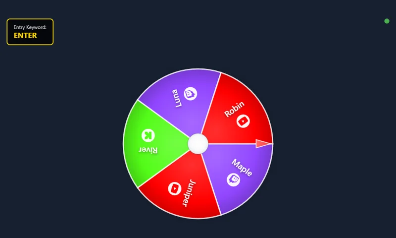 Giveaway Wheel overlay with sample messages