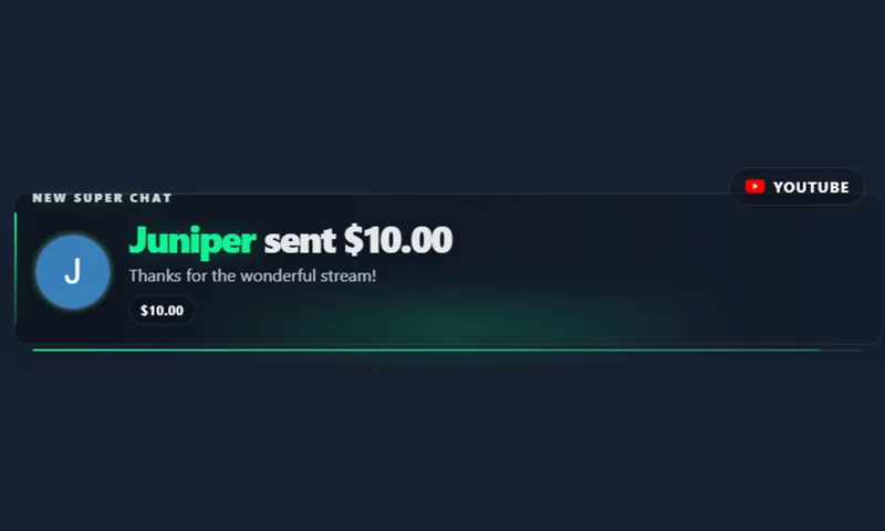 Minimal overlay with sample messages