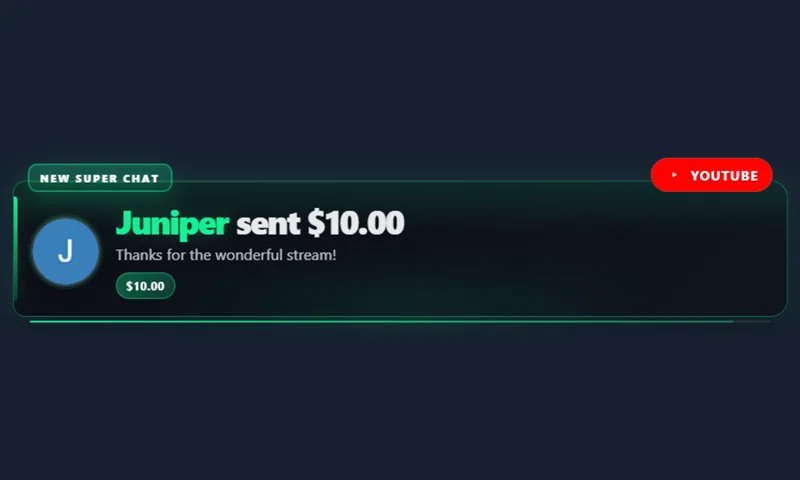 Twitch overlay with sample messages