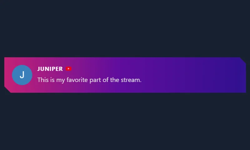 Gaming RGB overlay with sample messages