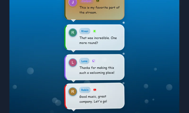 Bubble Chat overlay with sample messages