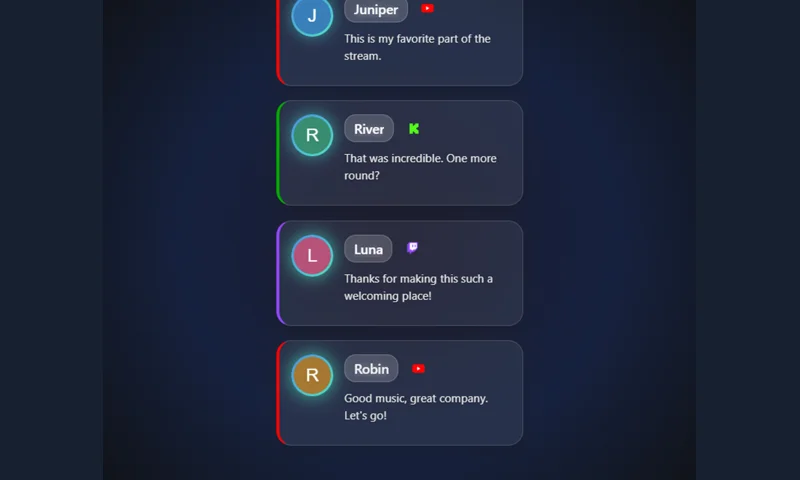 Particle System overlay with sample messages