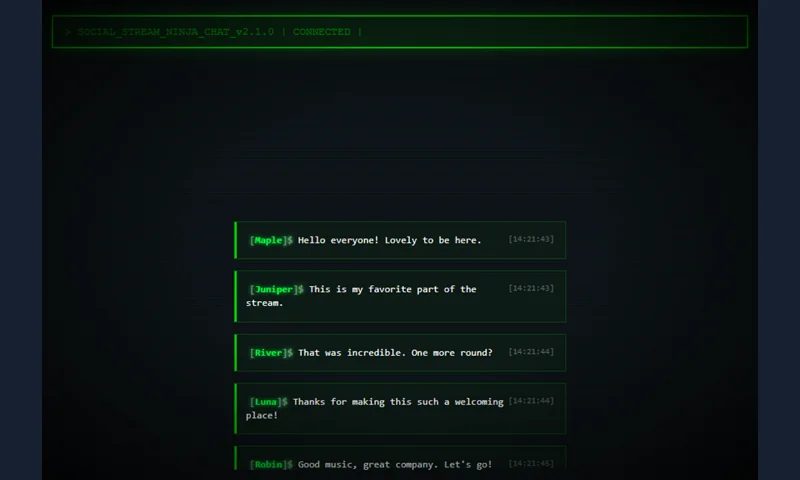 Terminal Typewriter overlay with sample messages
