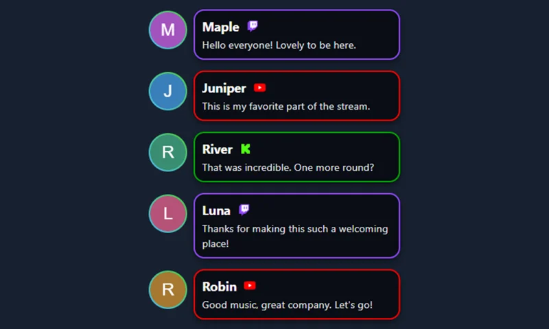 Simple Alternative overlay with sample messages
