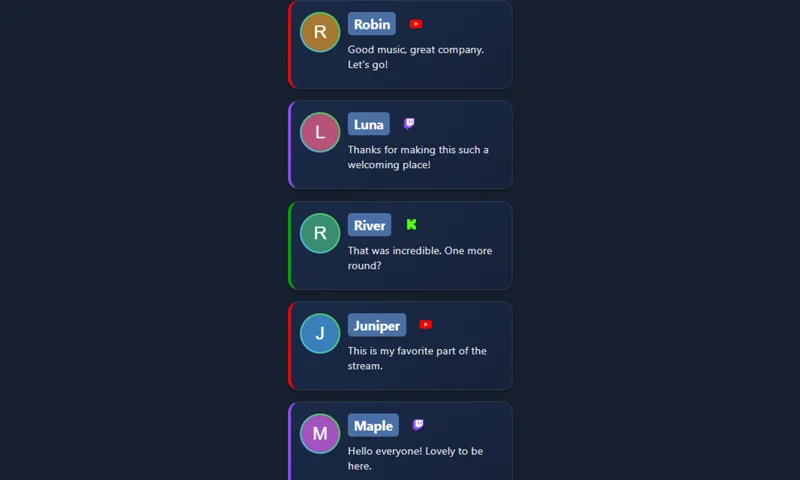 Reverse Sample Chat overlay with sample messages