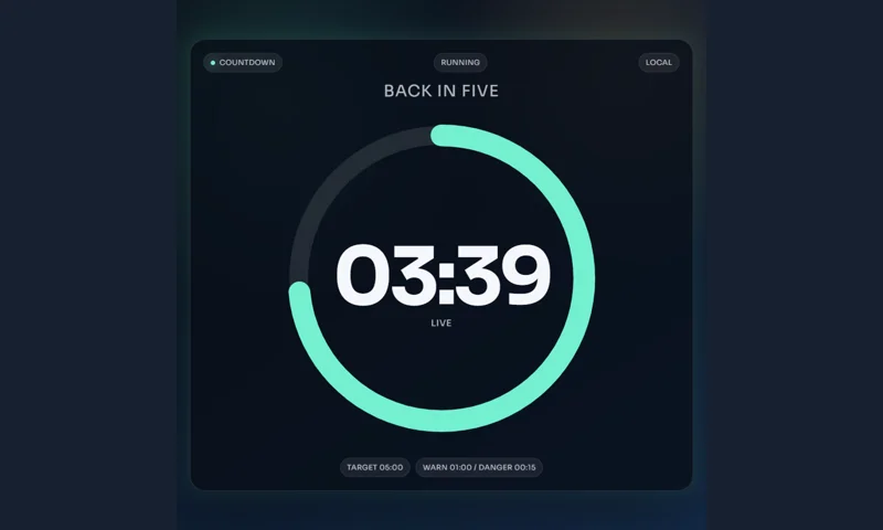 Countdown Timer overlay with sample messages